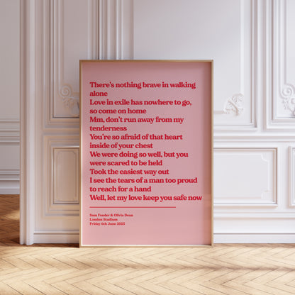 Personalised Lyric Print
