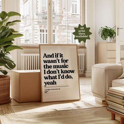 Personalised Lyric Print