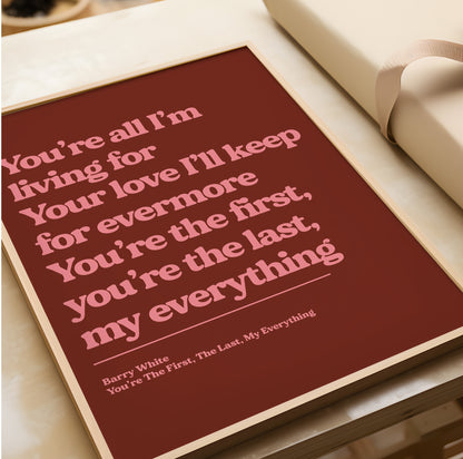 Personalised Lyric Print