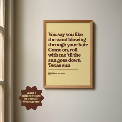 Personalised Lyric Print