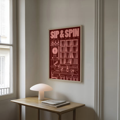 Sip & Spin: Listening Bar Print
