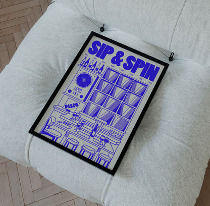 Sip & Spin: Listening Bar Print