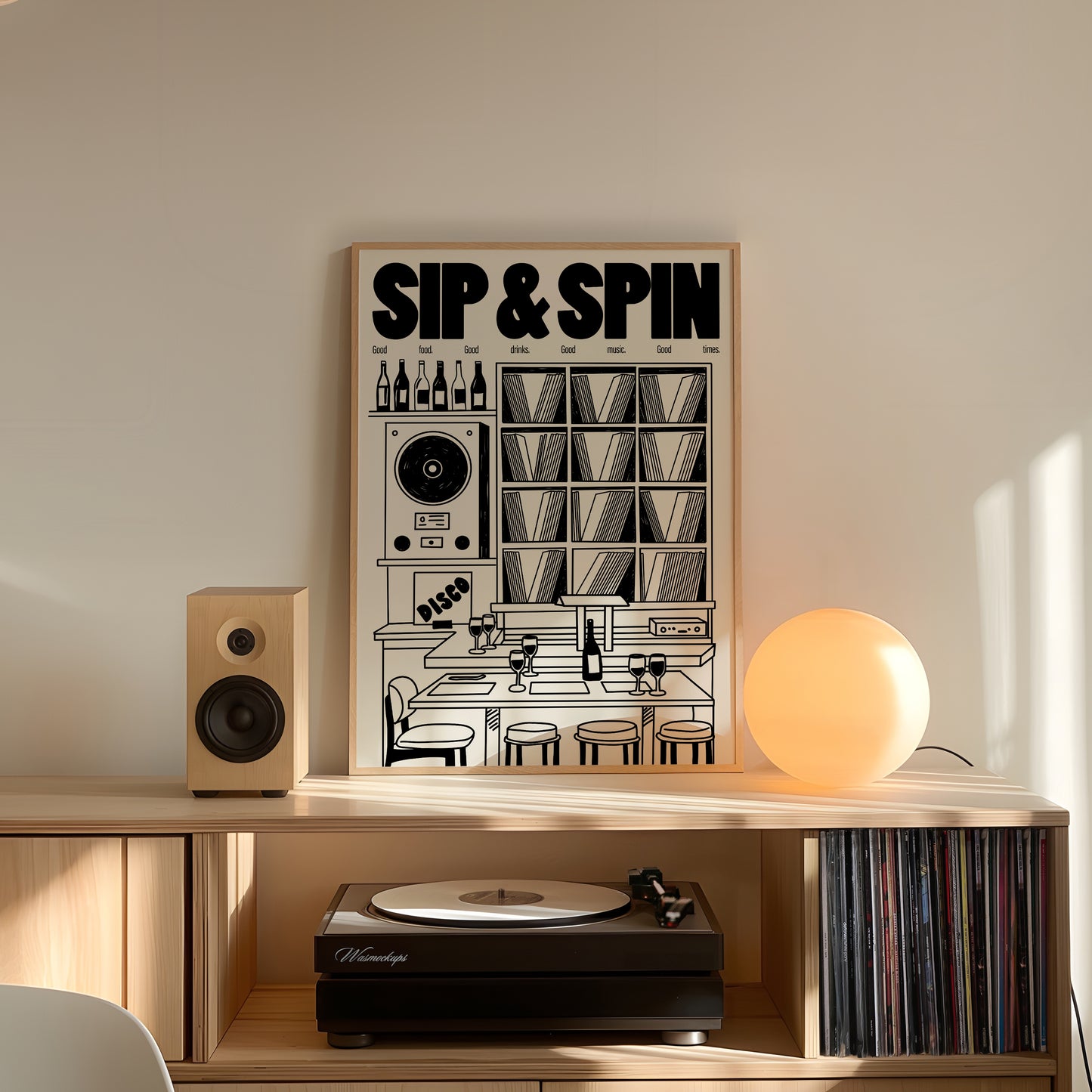 Sip & Spin: Listening Bar Print