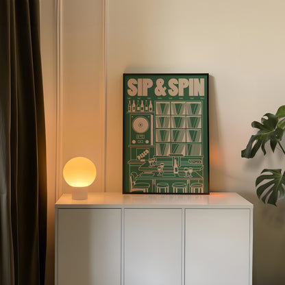 Sip & Spin: Listening Bar Print