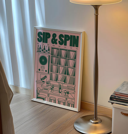 Sip & Spin: Listening Bar Print
